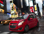 Chevrolet Spark drives through the streets of New York City